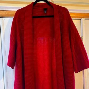 Eileen Fisher size 3X red merino long cardigan